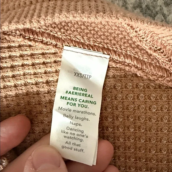 Aerie LumberJane Waffle Shirt in the color toasty - Picture 4 of 10